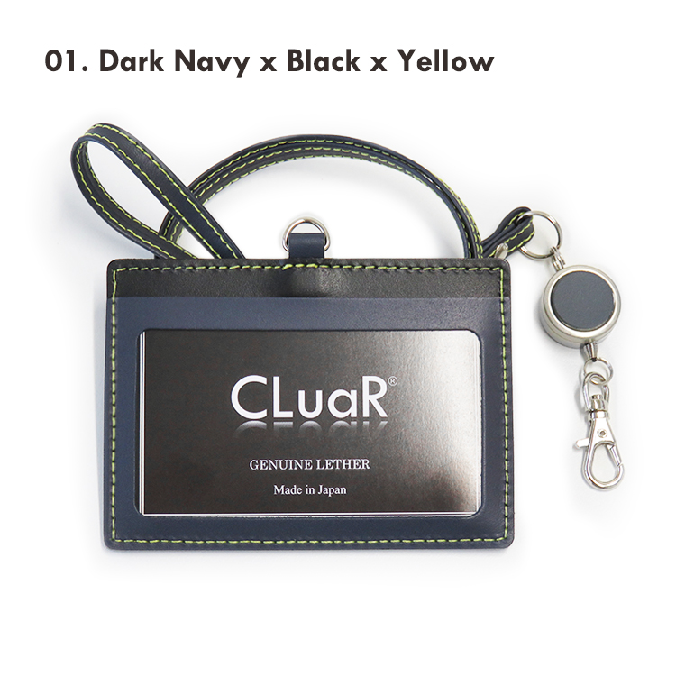 【名入れ可】本革 リール付きIDカードホルダー 横型 日本製 LR0019