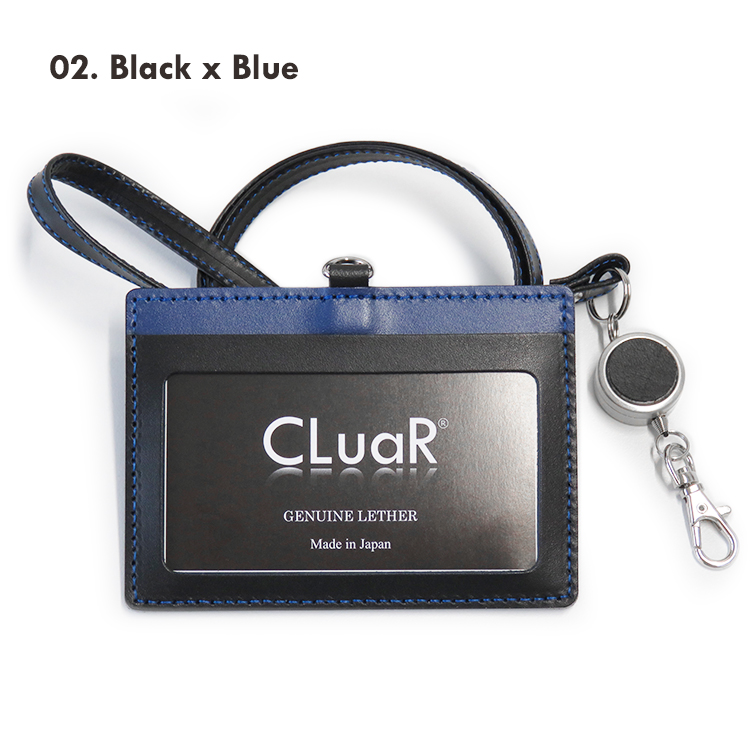 【名入れ可】本革 リール付きIDカードホルダー 横型 日本製 LR0019