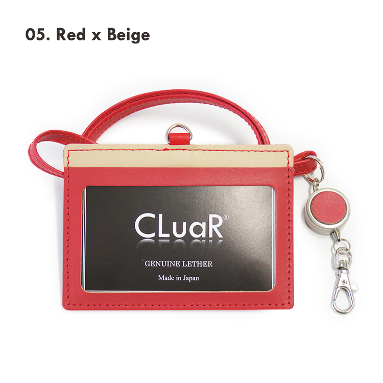 【名入れ可】本革 リール付きIDカードホルダー 横型 日本製 LR0019