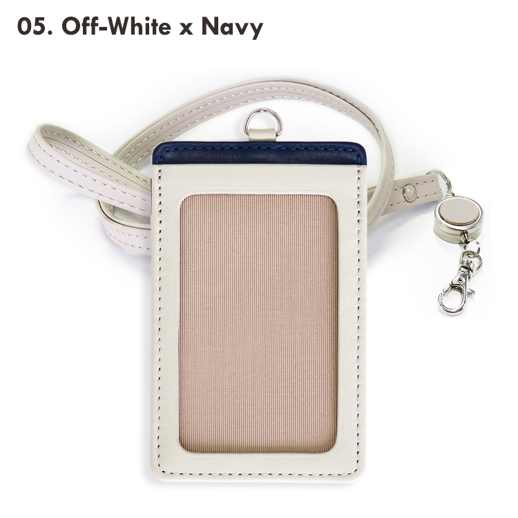 【名入れ可】本革 リール付きIDカードホルダー 縦型 LR0026N