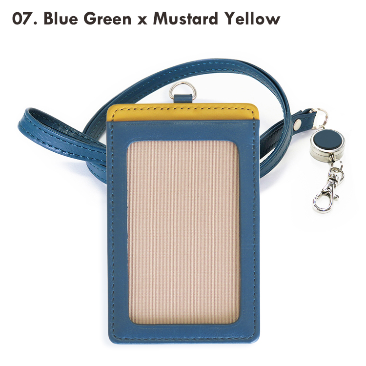 【名入れ可】本革 リール付きIDカードホルダー 縦型 LR0026N