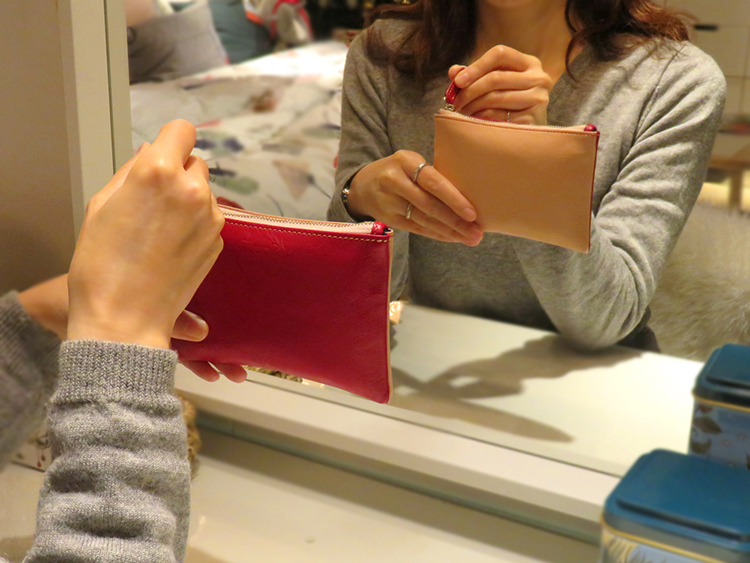 本革 ファスナーポーチ ミニ LR0016