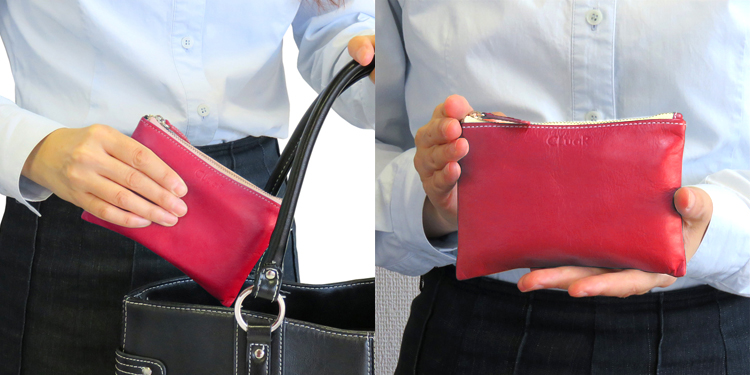 本革 ファスナーポーチ ミニ LR0016