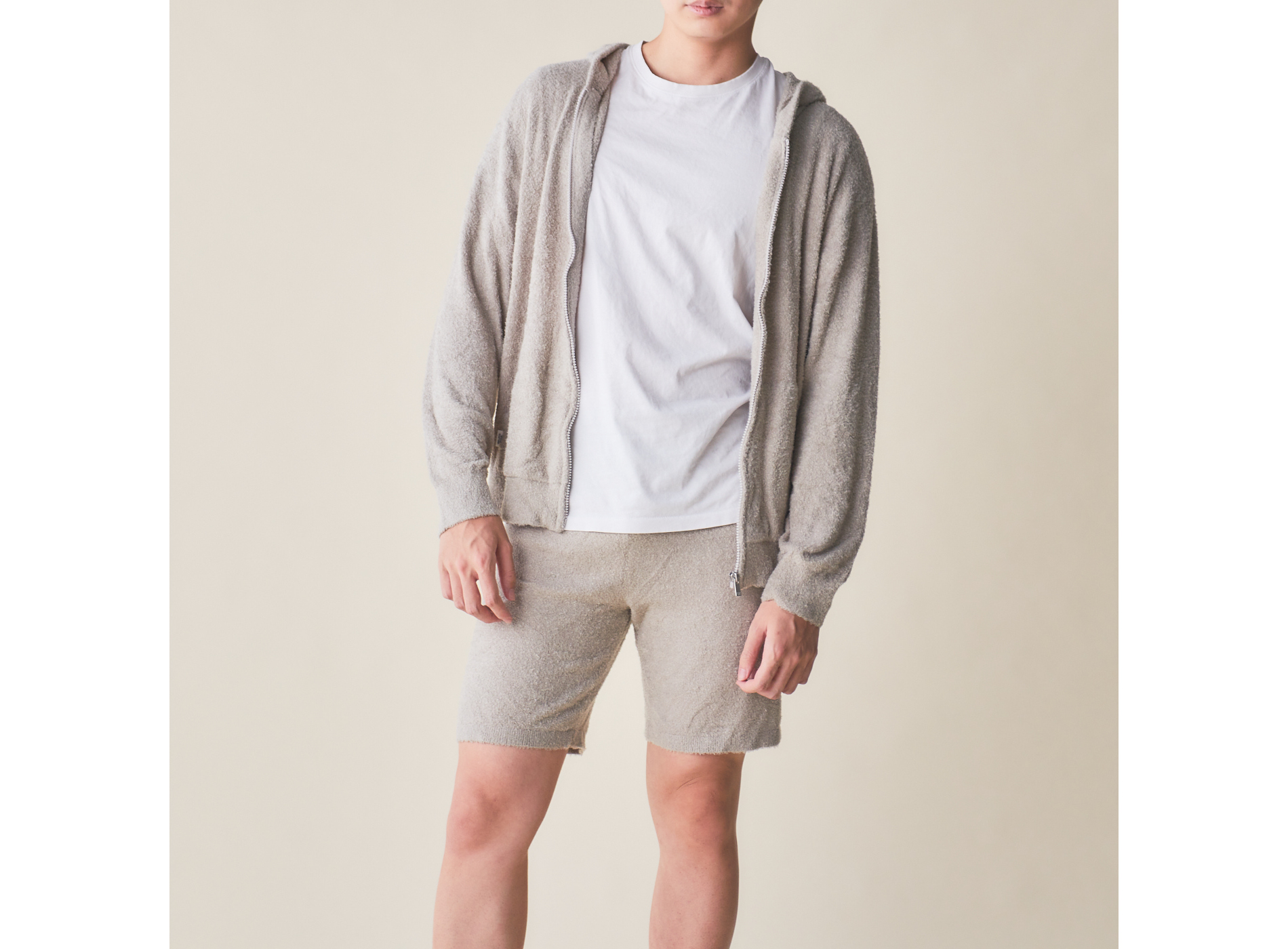 【HOMME】ウォッシャブルスムーズィーパーカー＆ハーフパンツセット
