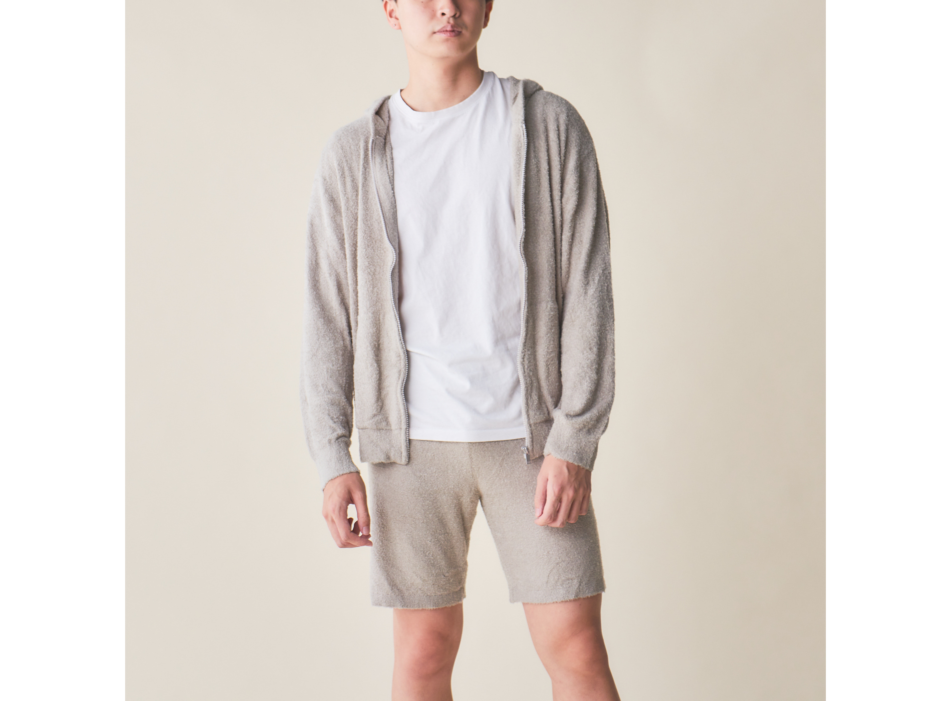 【HOMME】ウォッシャブルスムーズィーパーカー＆ハーフパンツセット