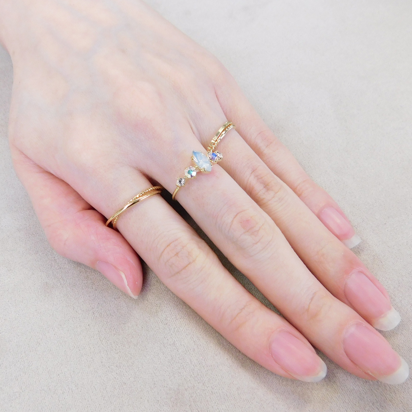 マーキスビジューリング＆メタルリングセット