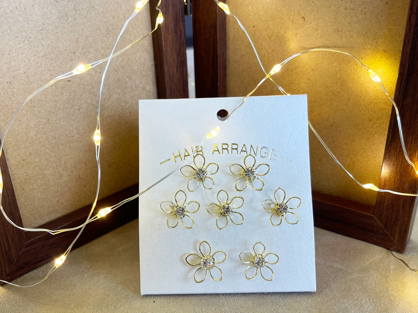 ヘアーチャーム　メタルフラワー7個セット