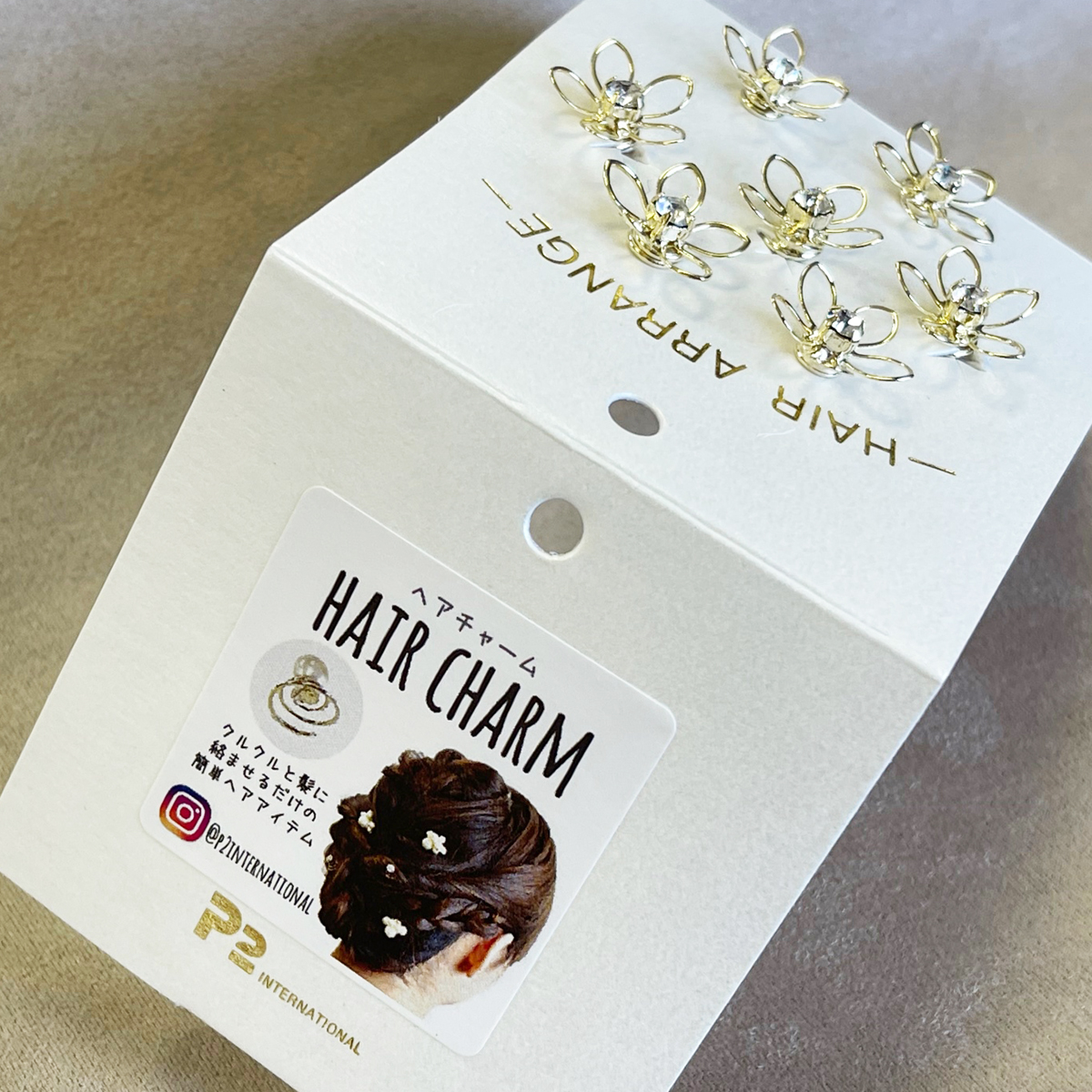 ヘアーチャーム　メタルフラワー7個セット