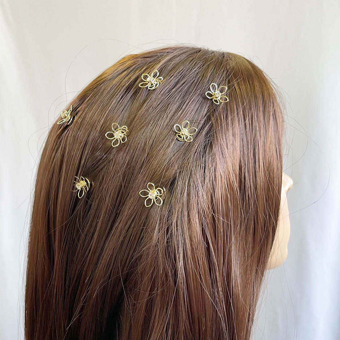 ヘアーチャーム　メタルフラワー7個セット