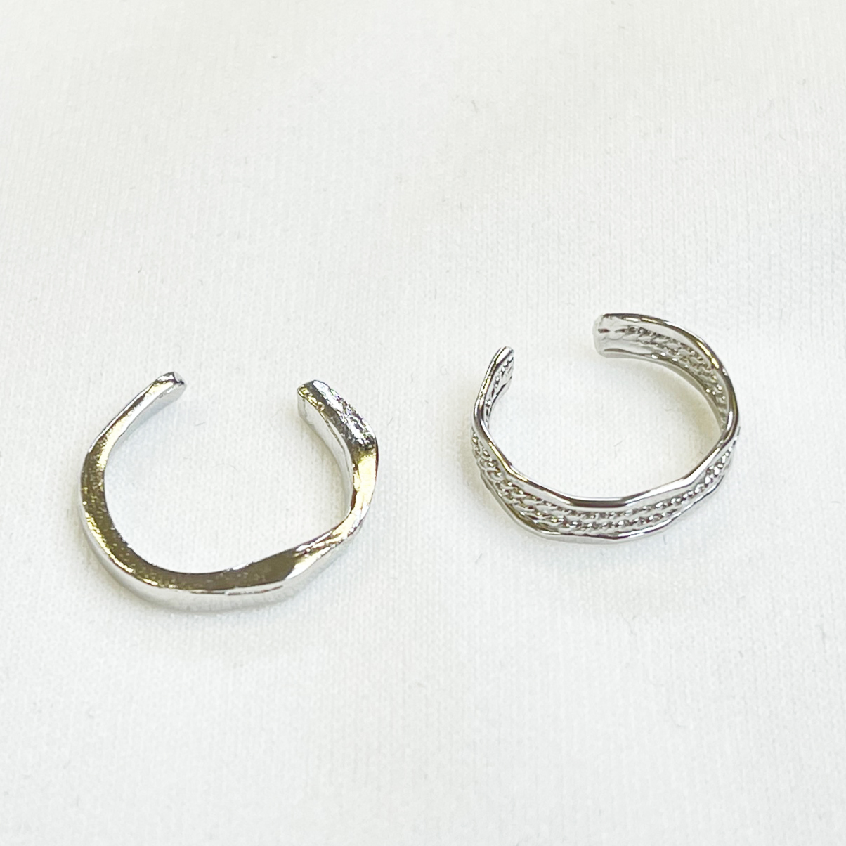 メタルミニデザイン＆シンプルウェーブイヤーカフセット（片耳用）