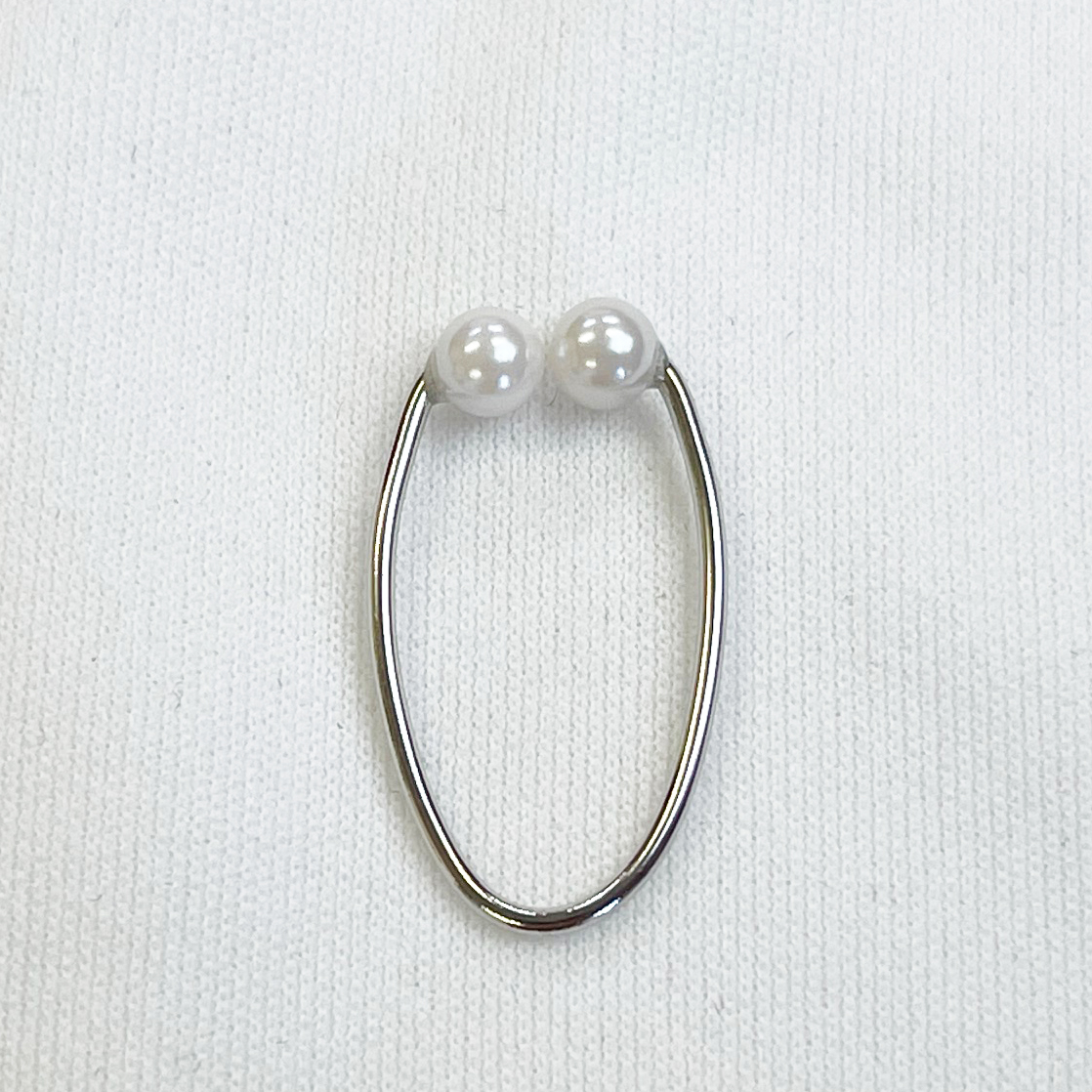 メタル1粒パール＆細身パールイヤーカフセット（片耳用）
