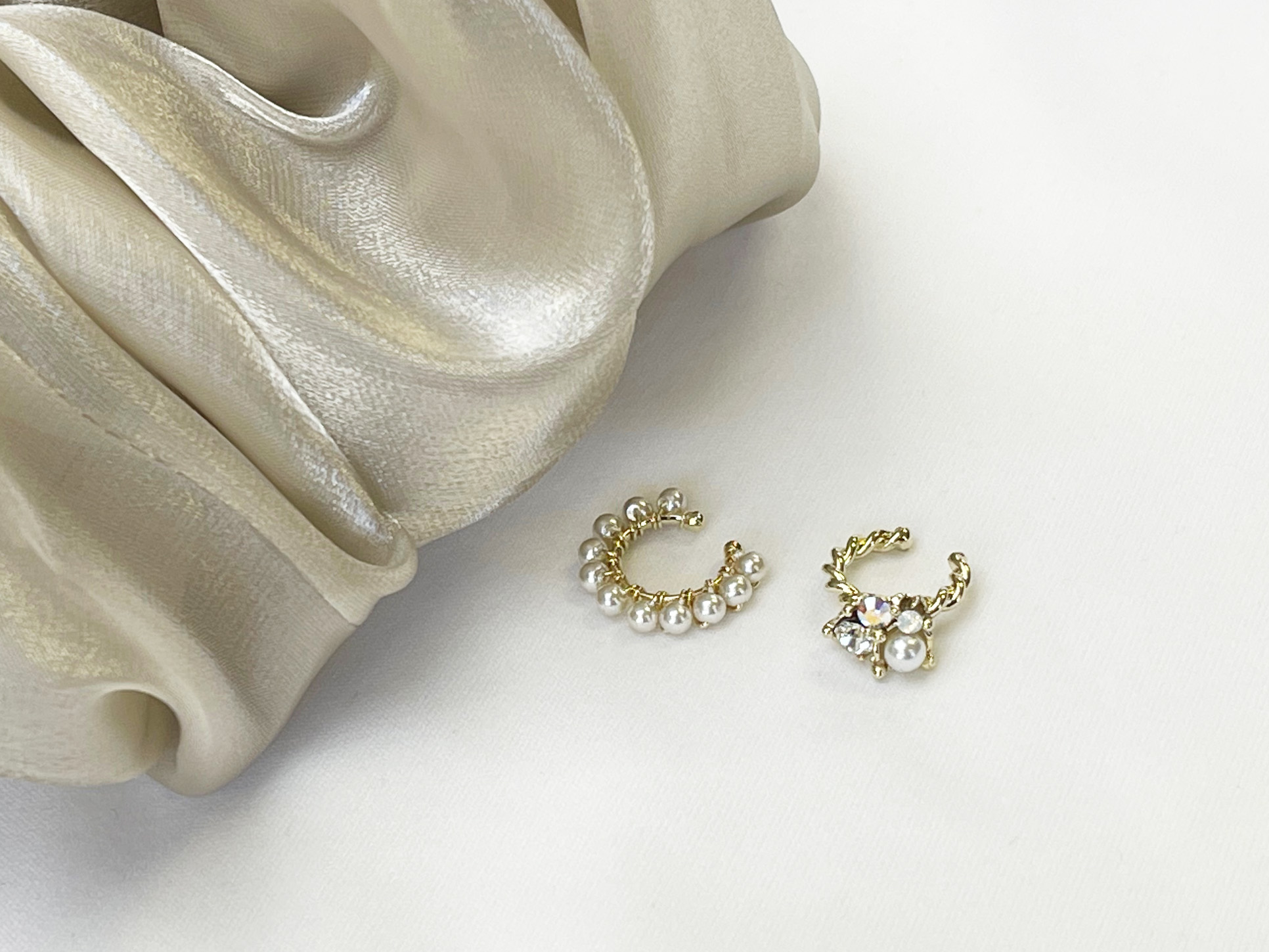 パールデザインイヤーカフ2個セット（片耳用）