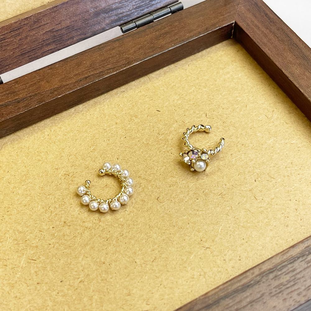 パールデザインイヤーカフ2個セット（片耳用）