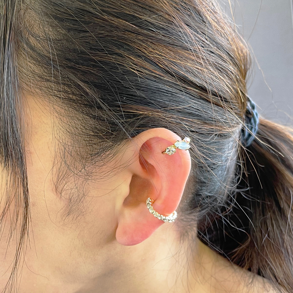 ラインストーン使いイヤーカフ2個セット（片耳用）