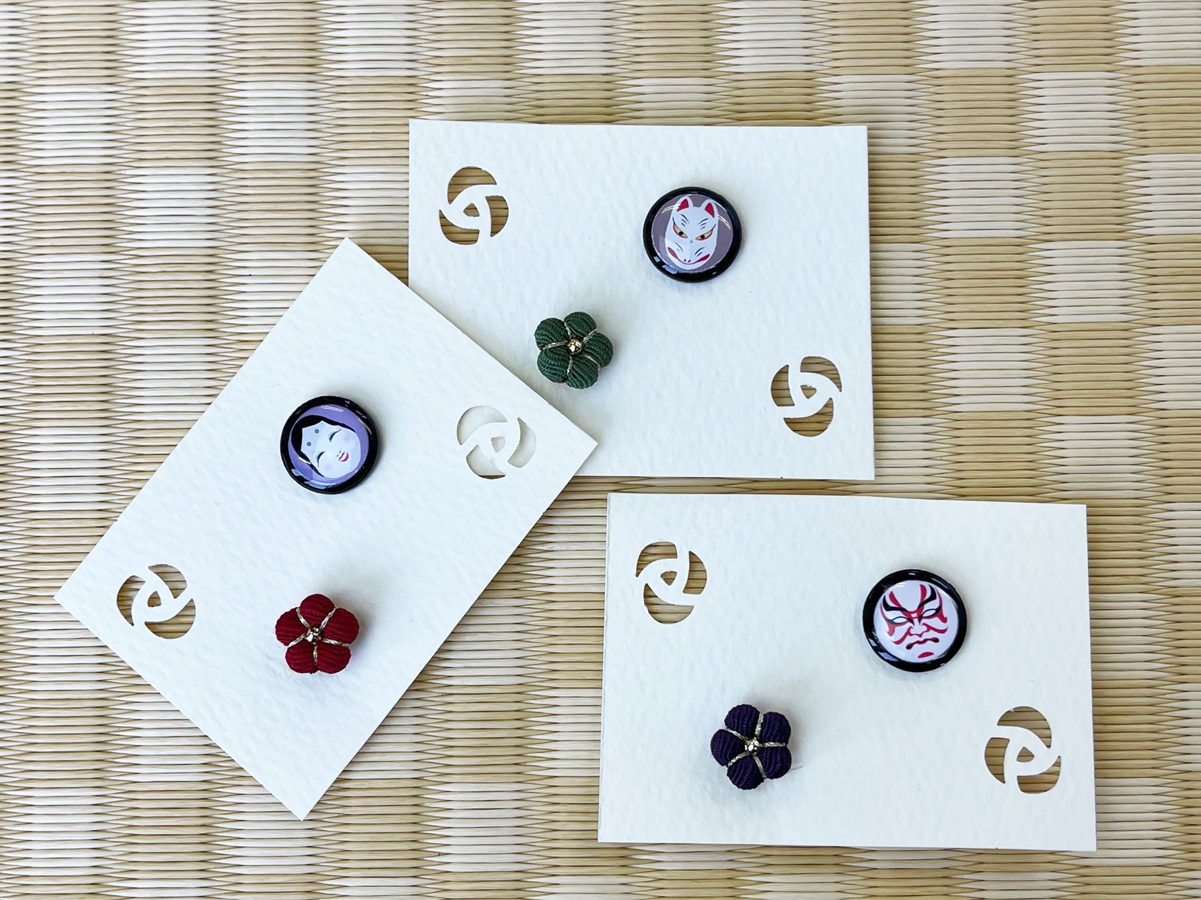 和風マスクピアス2個セット