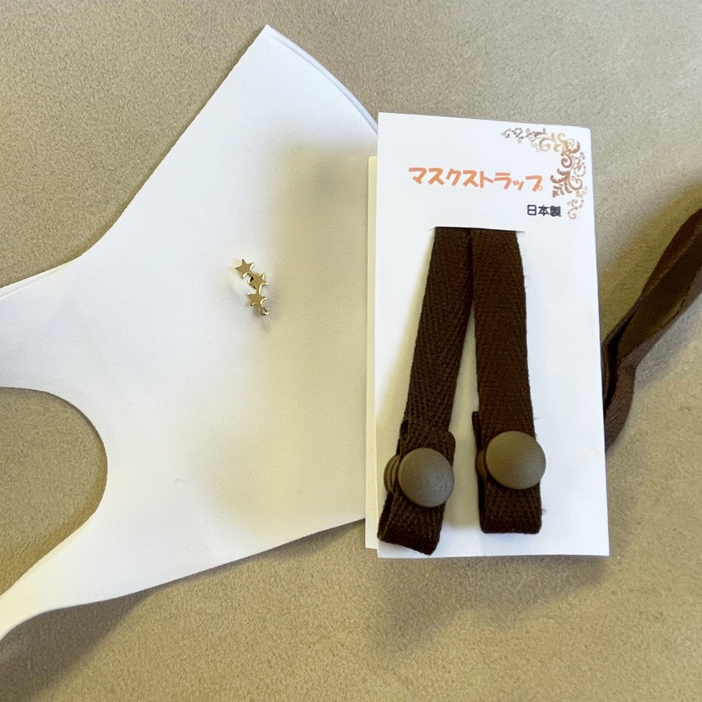 デザインモチーフマスクピアス＆カラーマスクストラップセット