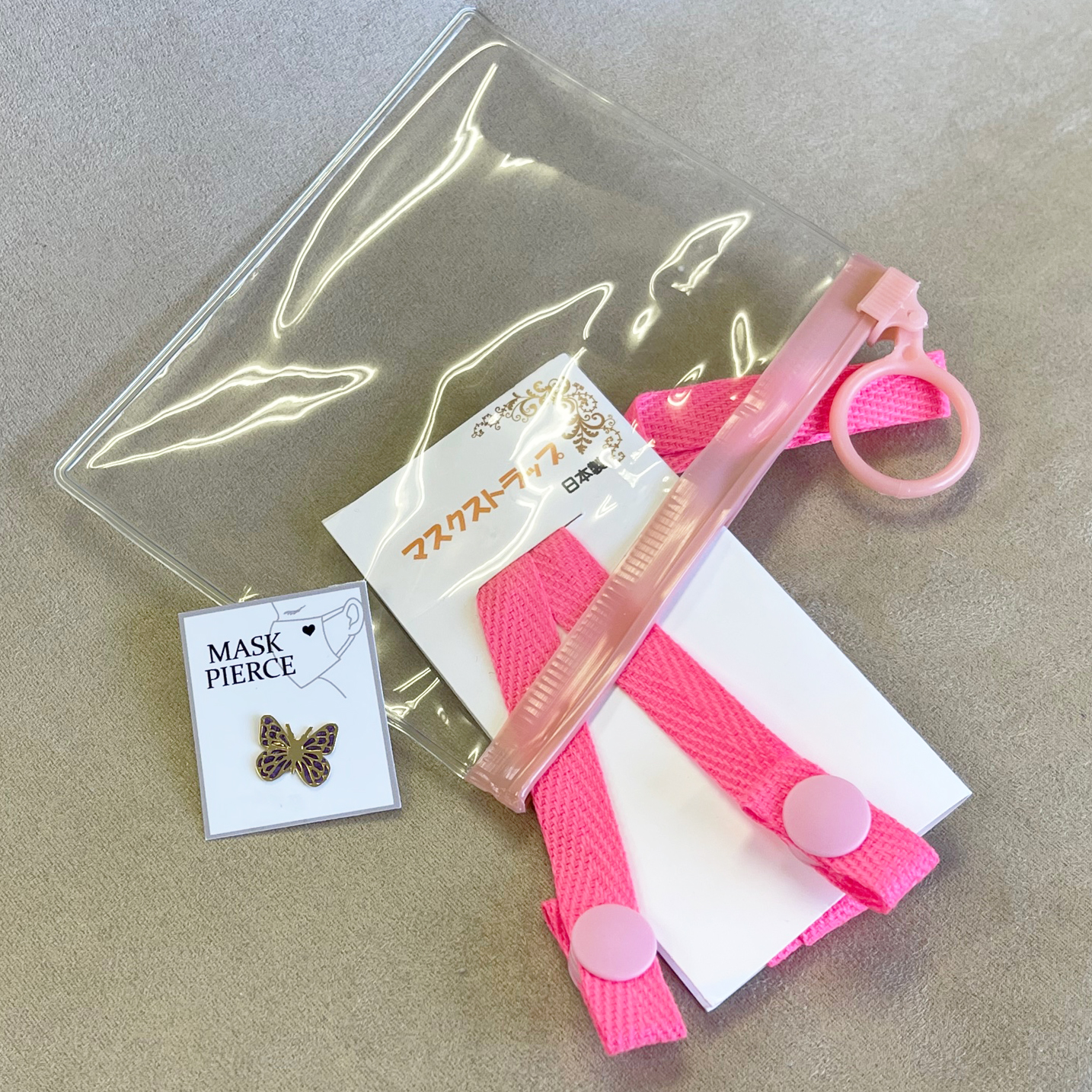 デザインモチーフマスクピアス＆カラーマスクストラップセット