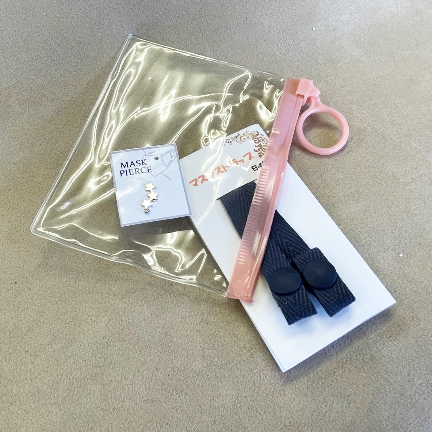 デザインモチーフマスクピアス＆カラーマスクストラップセット
