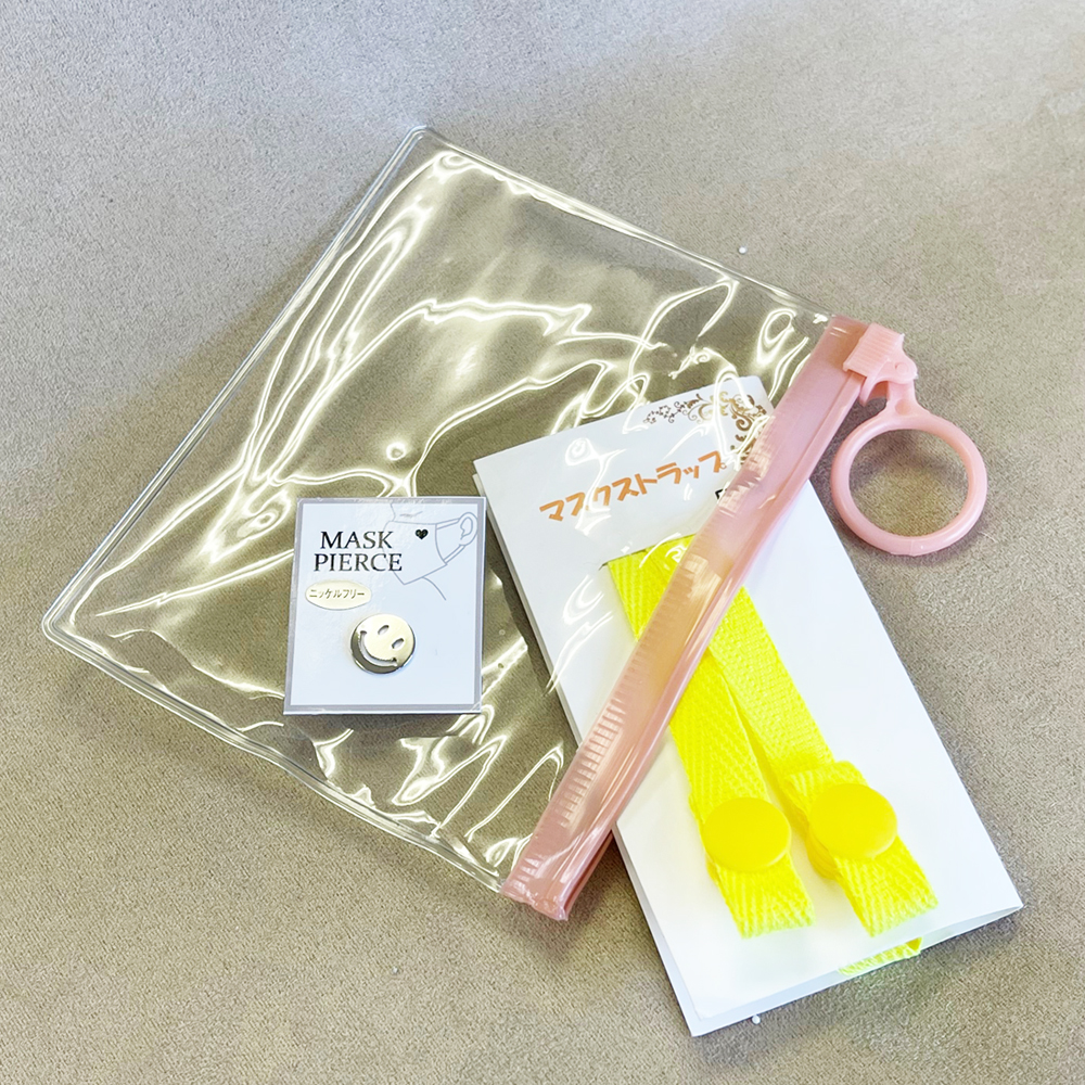 デザインモチーフマスクピアス＆カラーマスクストラップセット