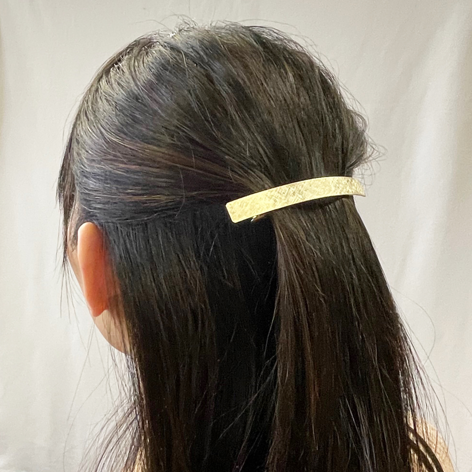 メタル網目シンプルバレッタ