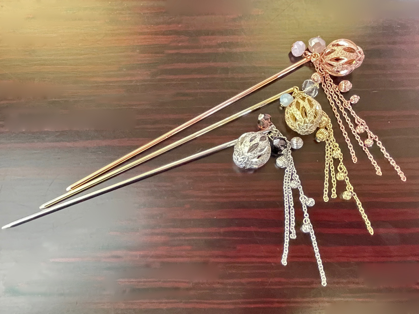 透かしくす玉チェーン下がりかんざし