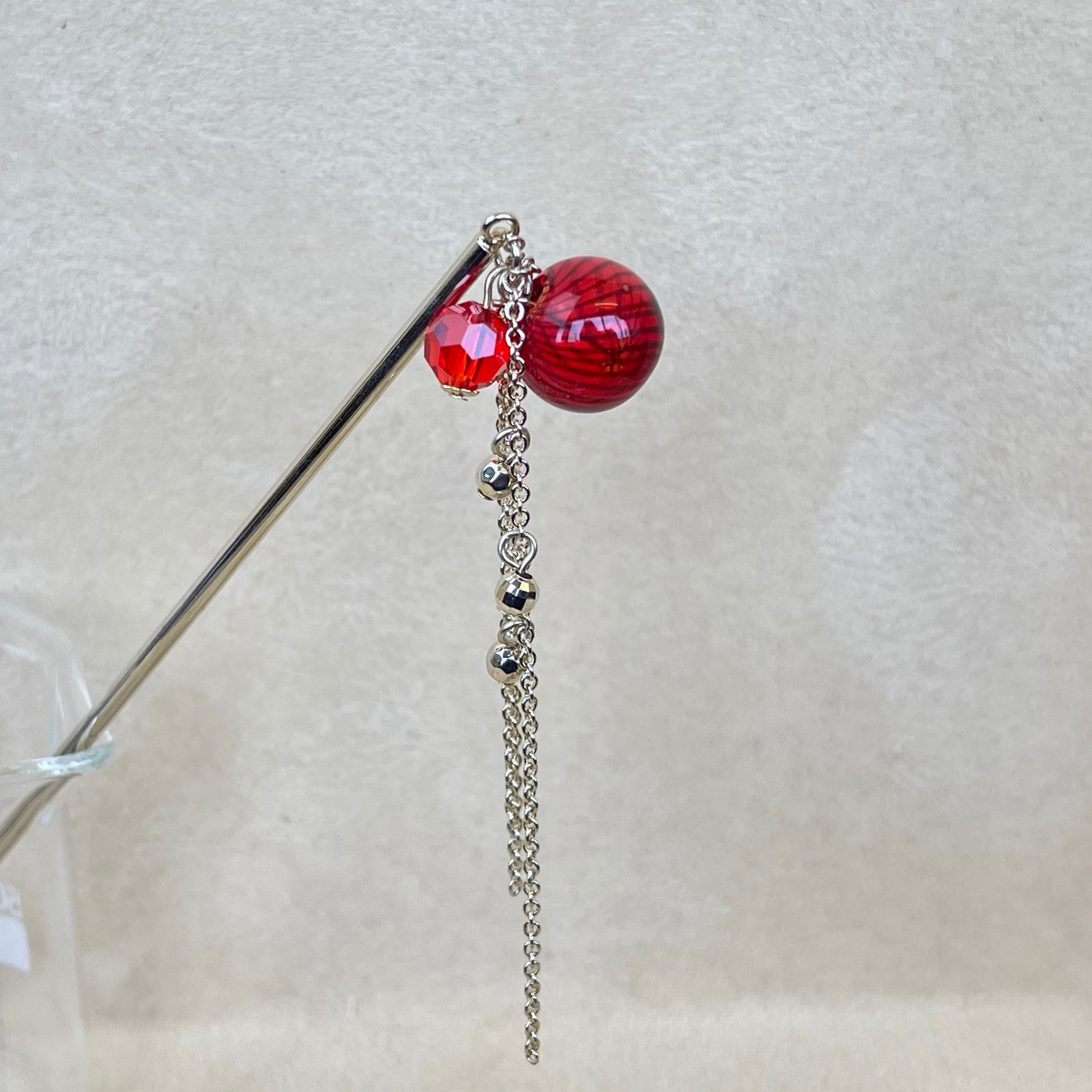 ガラス玉チェーン下がりかんざし