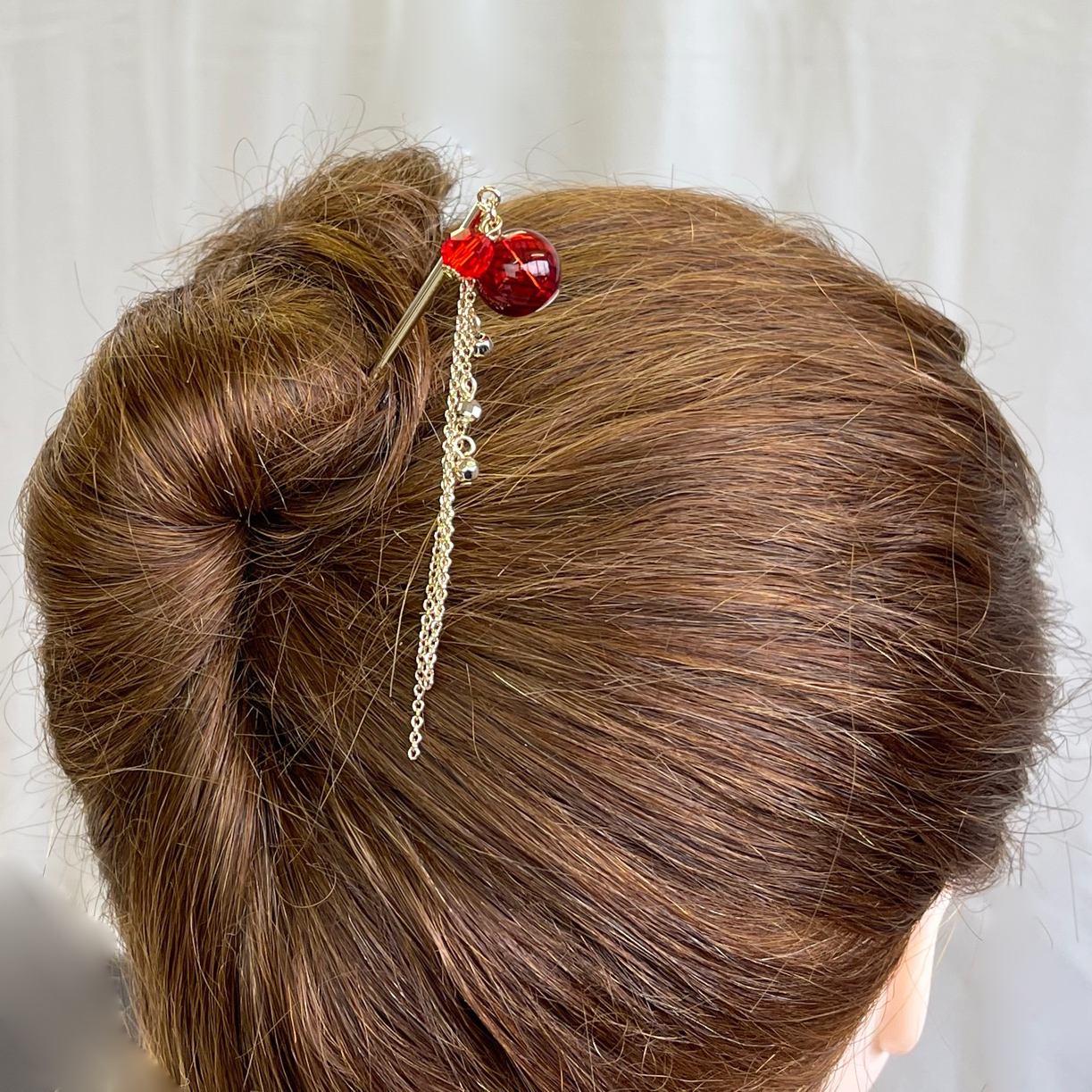 ガラス玉チェーン下がりかんざし