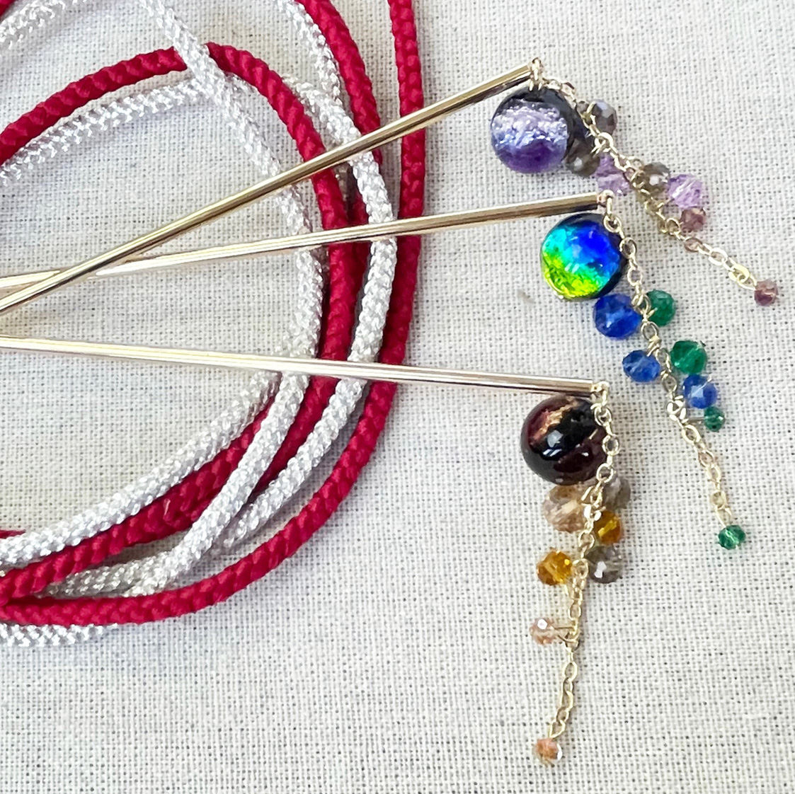 とんぼ玉下がりかんざし