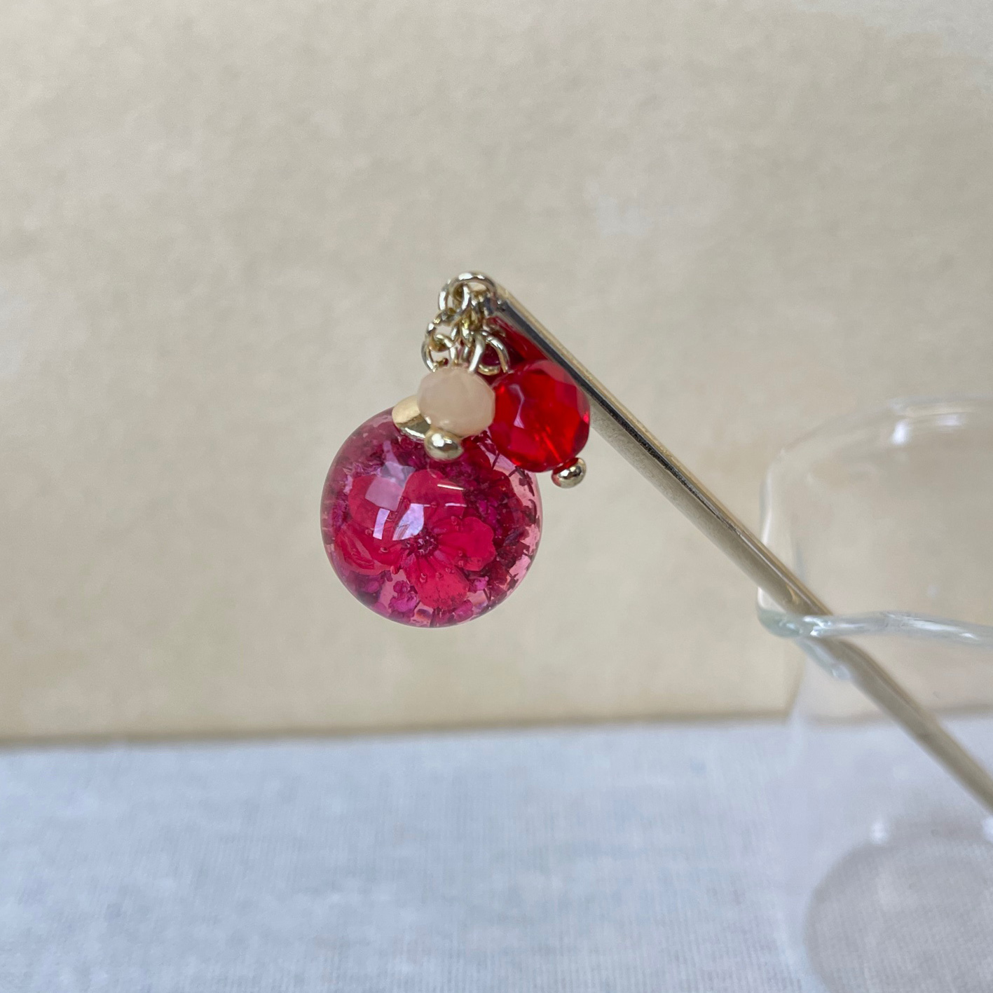 ドライフラワー玉かんざし