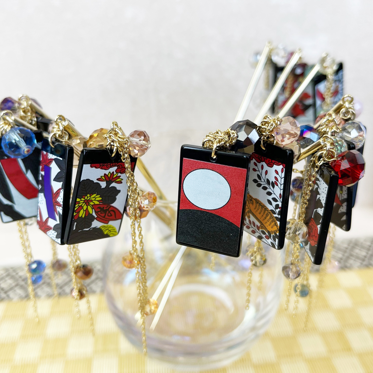 ⚫花札⚫ かんざし ごつい Uピン
