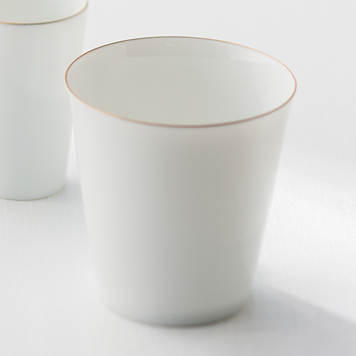 白磁 金銀フリーカップペア