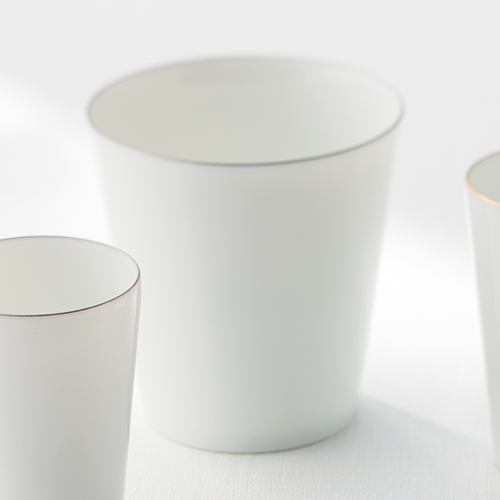 白磁 金銀フリーカップペア