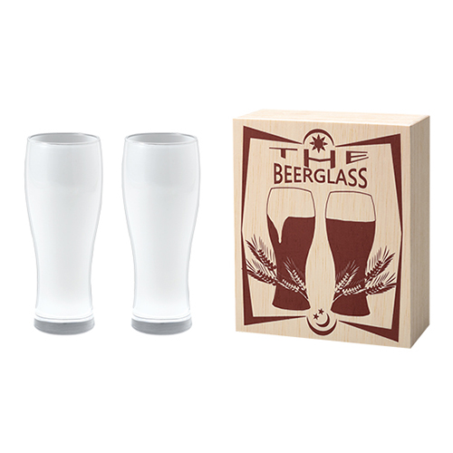 泡立つビアグラス（ペア）