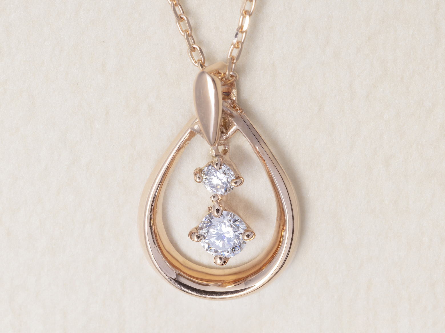 K10ピンクゴールド ダイヤモンド ペンダント