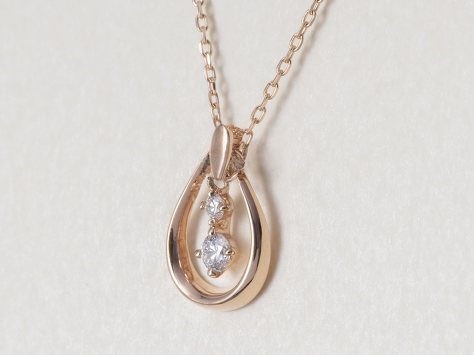 K10ピンクゴールド ダイヤモンド ペンダント