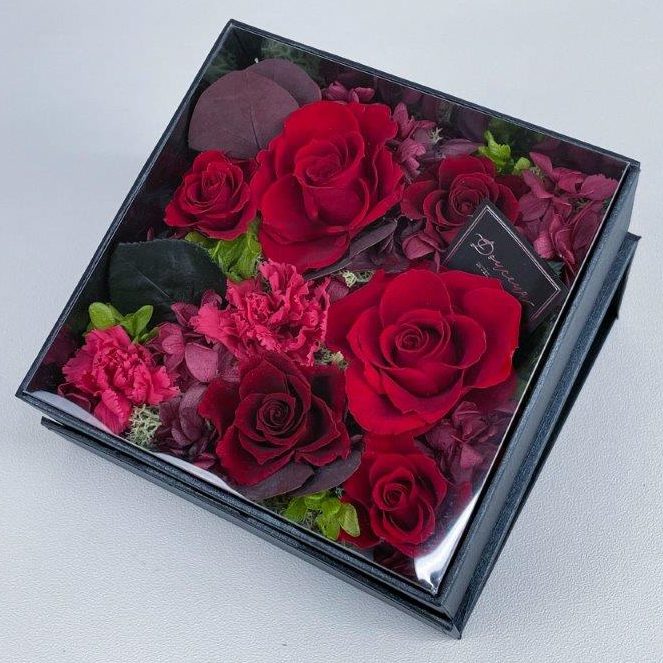 ピュアフルール フラワーボックス スクエア S プリザーブドフラワー