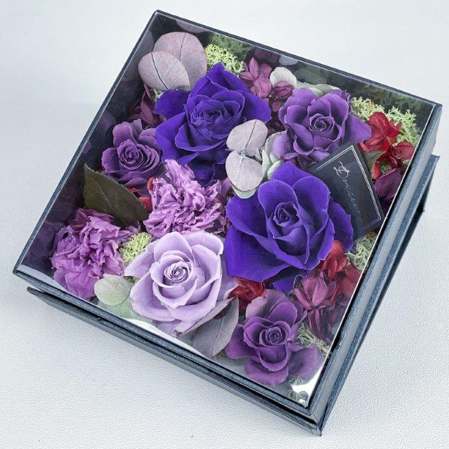 ピュアフルール フラワーボックス スクエア S プリザーブドフラワー