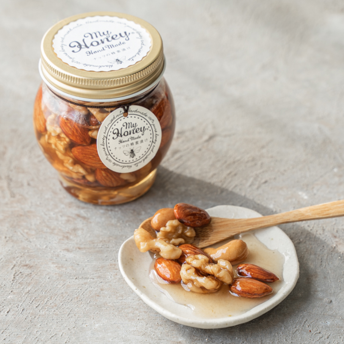 ナッツの蜂蜜漬けL＆ハニーショコラM&アカシアハニーチューブボトル300g