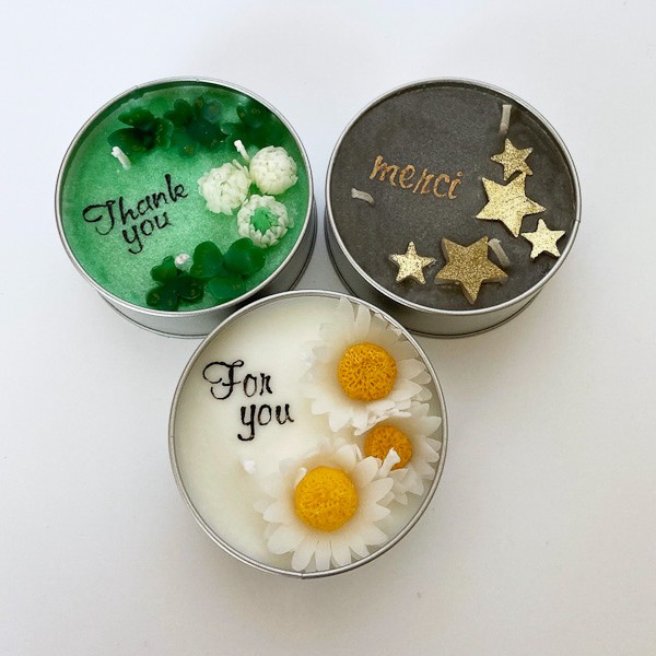 メッセージ缶キャンドル