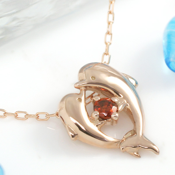 誕生石 イルカネックレス　天使のクマさんセット