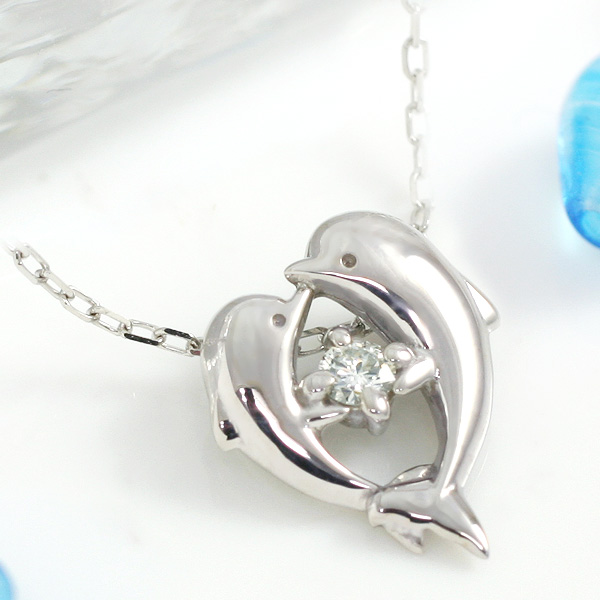 誕生石 イルカネックレス　天使のクマさんセット