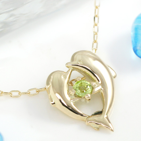 誕生石 イルカネックレス　天使のクマさんセット