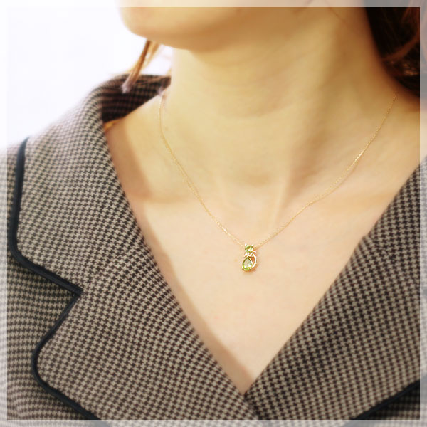 誕生石 猫モチーフネックレス 天使のクマさんセット