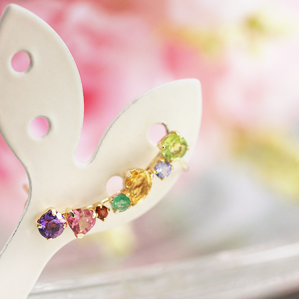 左耳用イヤーカフ風ピアス 天使のクマさんセット