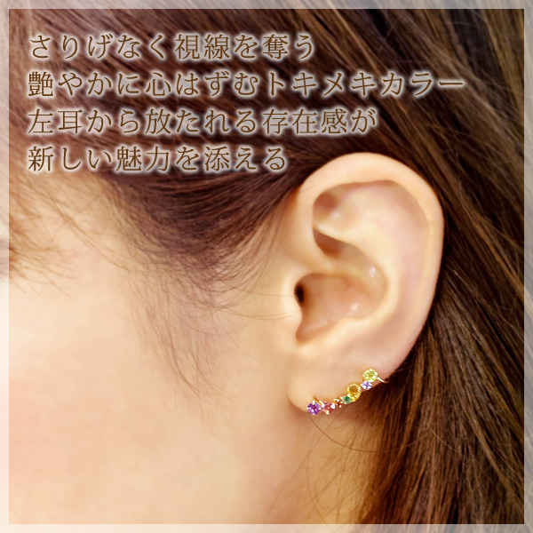 左耳用イヤーカフ風ピアス 天使のクマさんセット