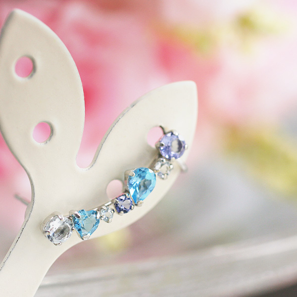 左耳用イヤーカフ風ピアス 天使のクマさんセット