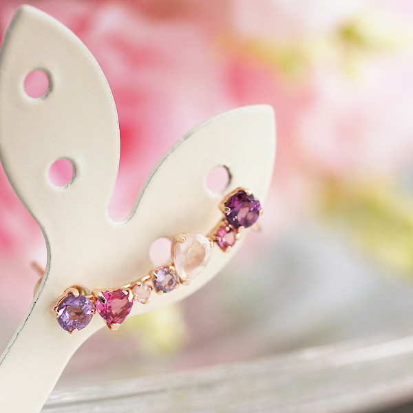 左耳用イヤーカフ風ピアス 天使のクマさんセット