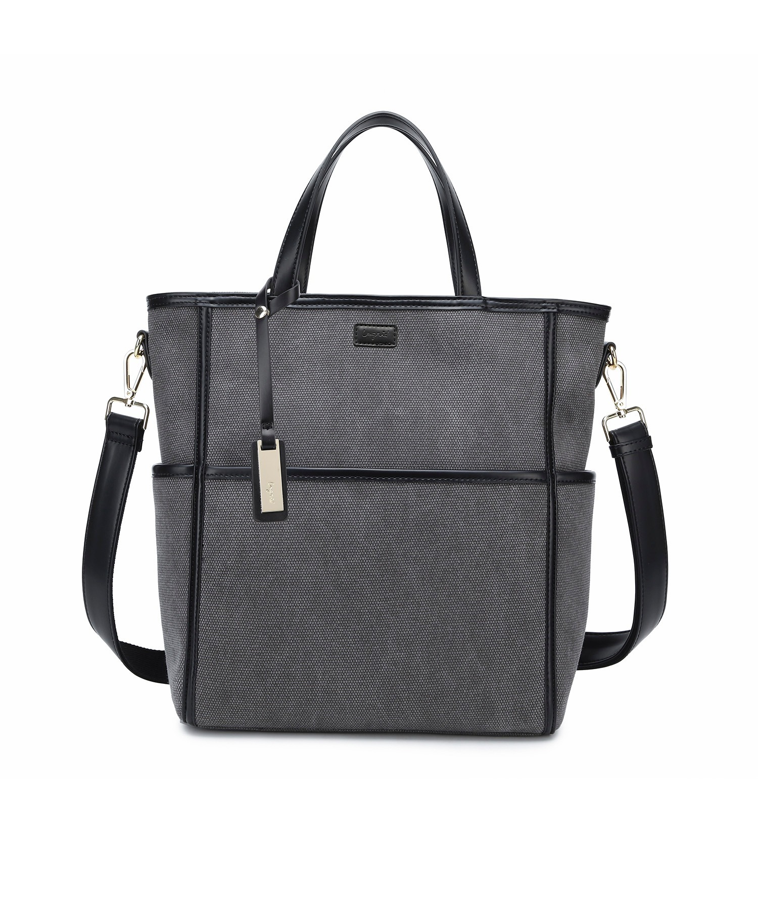 ナチュラルコットン縦長Ａ4トート  チャーム付き