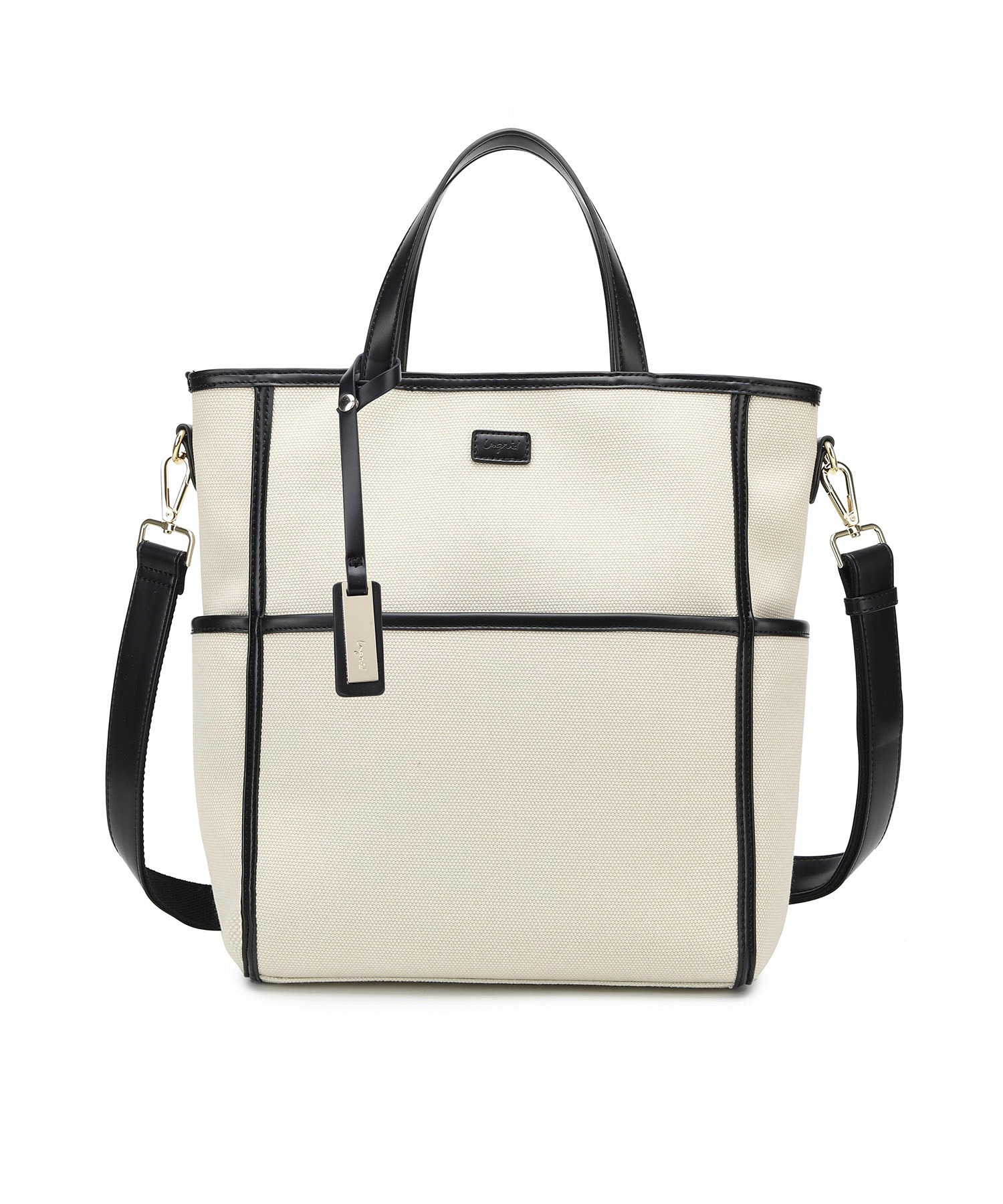 ナチュラルコットン縦長Ａ4トート  チャーム付き