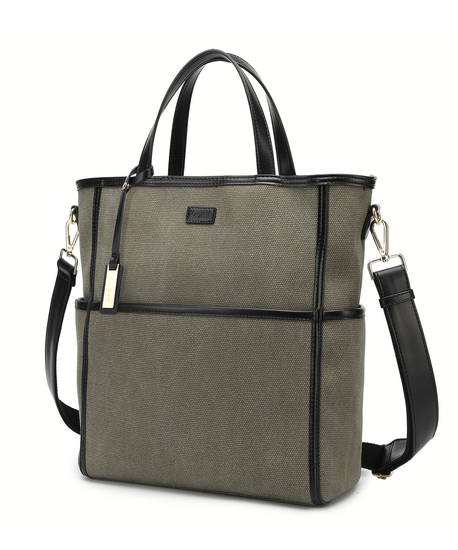 ナチュラルコットン縦長Ａ4トート  チャーム付き